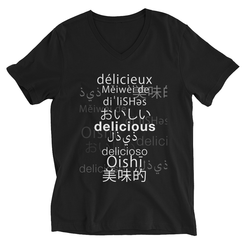 delicious - Unisex Short Sleeve V-Neck T-Shirt