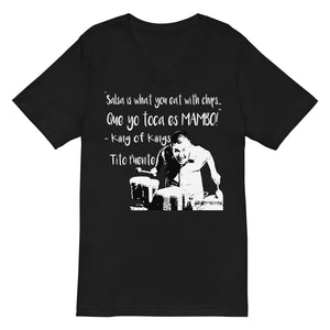 "Que Yo Toca Es MAMBO!" Homenaje A Tito Puente Unisex Short Sleeve V-Neck T-Shirt