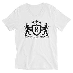 Revivido Shield & Crown Unisex Short Sleeve V-Neck T-Shirt