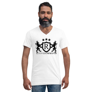 Revivido Shield & Crown Unisex Short Sleeve V-Neck T-Shirt